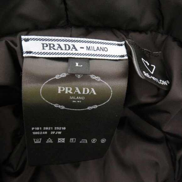 Prada Re Nylon Logo Print Volume Bucket Hat Polyester Polyamide Black 0673